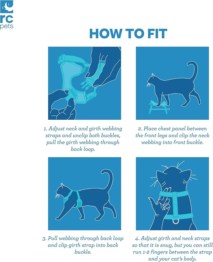 RC Pets Adventure Kitty Cat Harness | Adjustable Airmesh Vest with D-Ring and 6ft Leash for Walking and Travel | Trail Badges, Medium