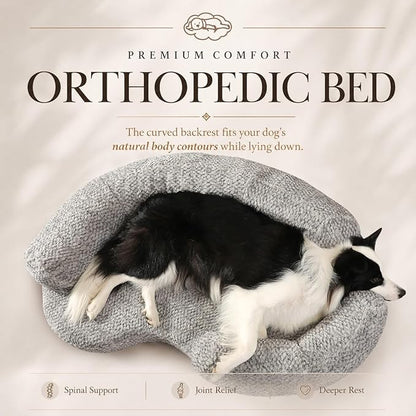 Orthopedic Memory Foam Dog Bed for Small Dogs - Washable & Waterproof & Removable Cover - Round Calming Dog Bed for Anxiety Relief(35 x 24 x 8 Inch)