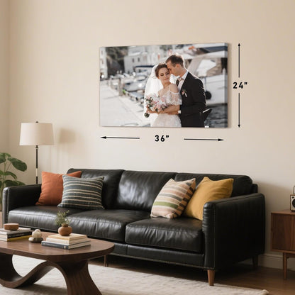 Personalized Custom Canvas Prints with Your Photos & Text, Customized Picture Print, Transform Own Images Into Framed Wall Art Digitally Printed Photo to Canvas, Keepsakes Gifts for Family 24x16’’