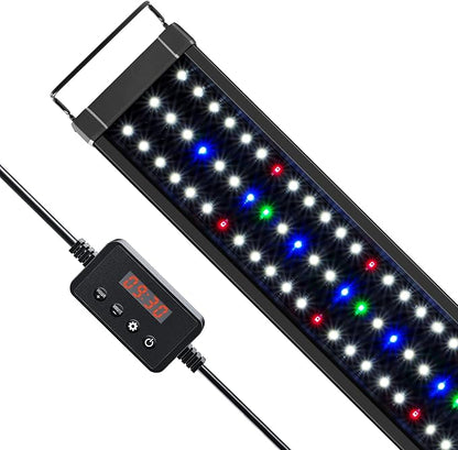 NICREW ClassicLED Plus LED Aquarium Light with Timer, 32 Watts, for 48 to 54 Inch Fish Tank Light, Daylight and Moonlight Cycle
