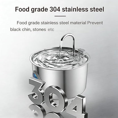 Dog Water Bowl Dispenser, 3.2l Triple Filtration System Circulating Water Flow Quiet Operation Dog Fountain Stainless Steel for Small to Medium-Sized Dogs and Cats & Multi-pet Home(1PCS)