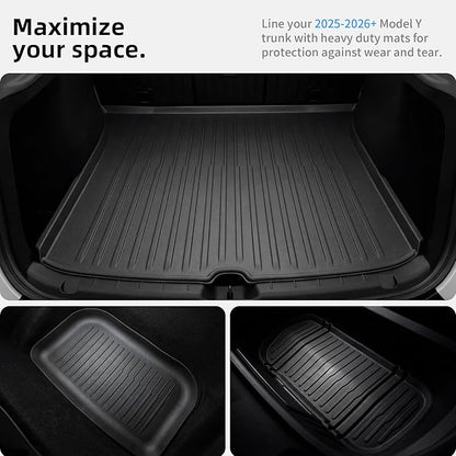 6 Pcs Liners for Tesla Model Y Juniper Accessories New 2025 2026(Not Fit Standard) All Weather Floor Mats Front Frunk Rear Trunk Mats Cargo Liner TPE Anti-Slip 5-Seater