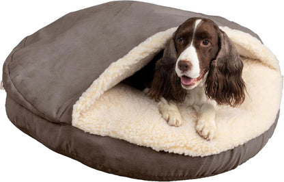 Snoozer? Luxury Microsuede Cozy Cave Pet Bed, Small, Dark Chocolate
