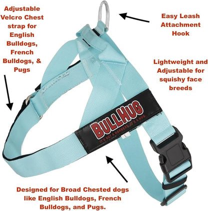 Adjustable Dog Harness– No Pull, No Choke – for English Bulldogs, French Bulldogs, Pugs & Broad-Chested Breeds – Easy, Safe Walks (Violet, Medium)
