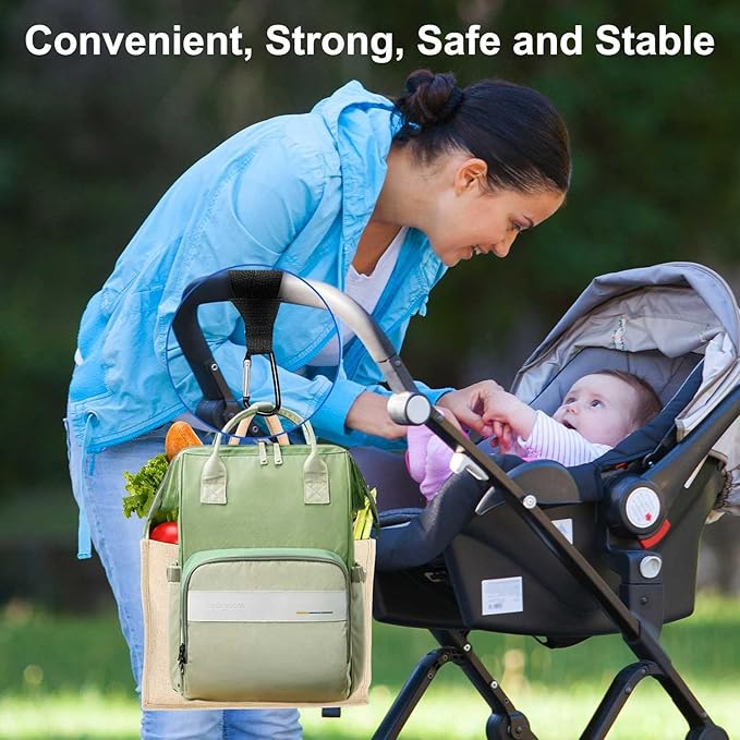 4 Pack Stroller Hooks – Multifunctional Clips for Bags, Diaper Bags, Purse & Backpack. Universal Fit for Strollers, Bikes, Shopping Carts, Wheelchairs, Pet Strollers & Walkers