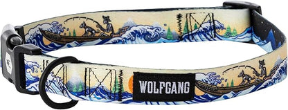 Wolfgang Heavy Duty, Adjustable Dog Collar with Quick Release Nylon Buckle for Walking & Training, MountainWave Print, Medium
