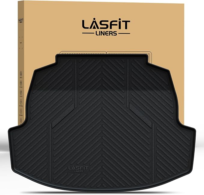 LASFIT Trunk Mat for Toyota Corolla 2020-2026,All Weather Cargo Mat Custom Fit TPE Cargo Liner for Corolla Front and Rear Trunk Liner, Black
