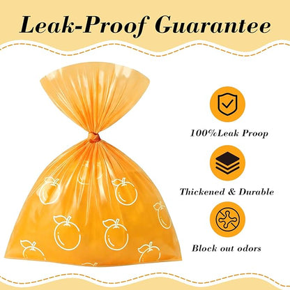 Citrus Scented Dog Poop Bags - 360 counts Orange Pet Waste Bags with Dispensers, Extra Large 13x9 Inch Leak-Proof Fragrance Bags for Dogs Walking and Cat Litter