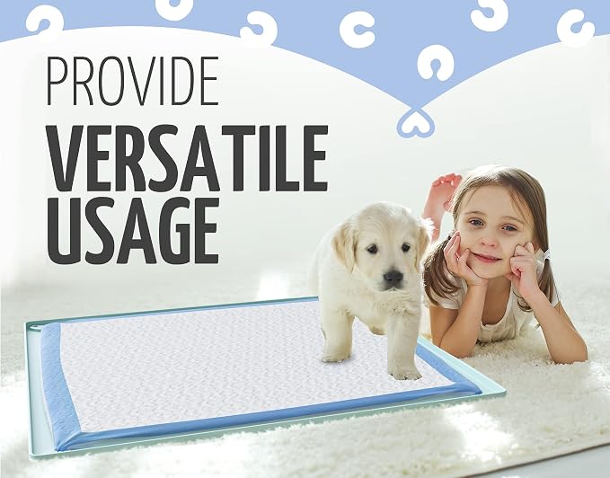 Dog Pee Pad Holder Tray Fits for 30” x 23” Pee Pads - 1 Pack - Turquoise | Corner Lock Holes, Raised Edges, Non-Spill, Easy to Clean Silicone Dog Potty Tray Holder, For Indoor Floor Protection