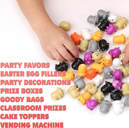 Farm Animals Figurine Toys in Capsule - 100 Pcs -1.1 Inch Plastic Capsules with Assorted Animals Mini Figurines for Kids - Easter Basket Stuffers - Toy Vending Machine Refill