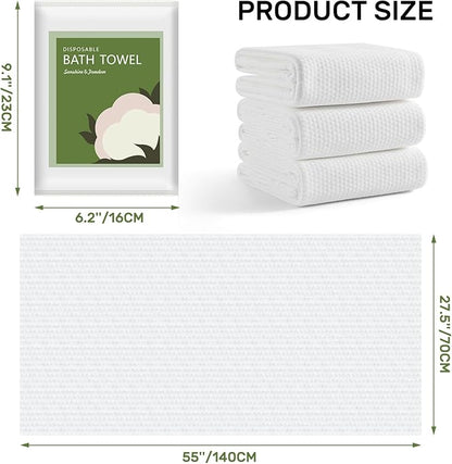 Disposable Bath Towels, 5pack 55" x 27.5" Ultra-Soft and Quick Dry Bath Towel, Portable Salon Towels for Travel Sauna Spa Beach Gym