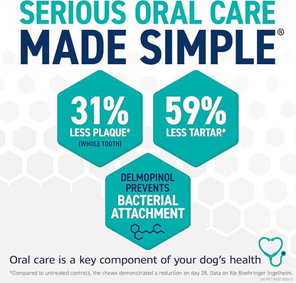OraVet Dental Hygiene Chews for Small Dogs, Oral Care with Delmopinol, Vanilla Flavor, 14 Count
