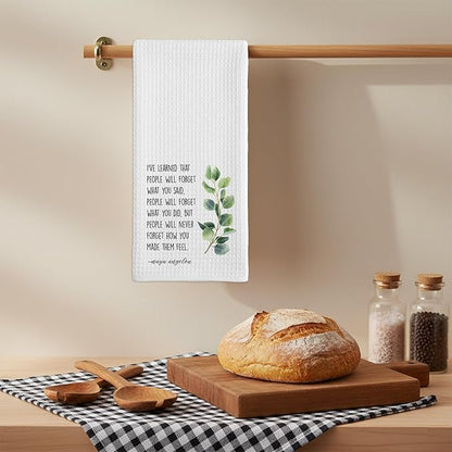 Inspirational Kitchen Hand Towel, Hostess Gift for Women, Christian Quote Waffle Weave Towel, Faith Decor Accent for Kitchen or Bathroom