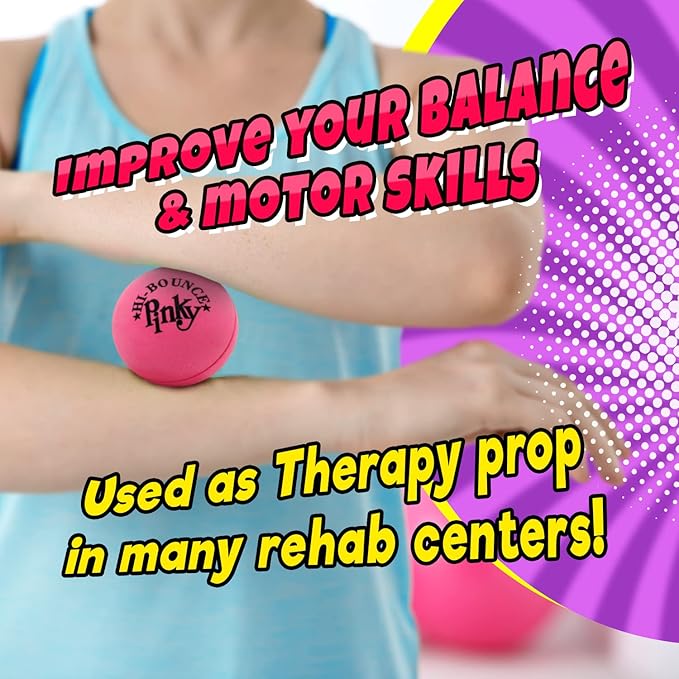 JA-RU Super Bounce Pinky Ball (4 Bouncy Balls) Outdoor Games & Indoor Playground Kids Toys. Massage Therapy Stress Balls. Sports Party Favors & Carnival Prizes in Bulk. 976-4A
