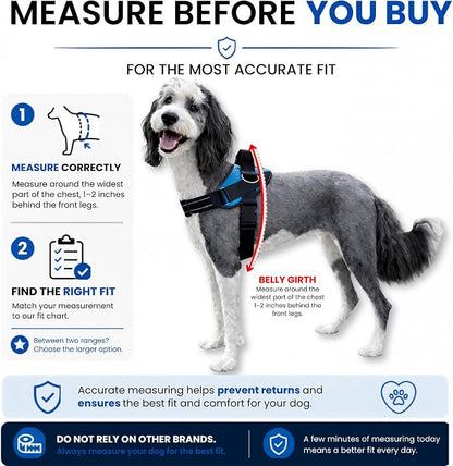 ShawnCo Essential Dog Harness, No-Pull Pet Vest (Mustang Red,L) | 3 Leash Clips, Easy On, No-Choke, Reflective, Adjustable Fit, Padded Comfort, Control Handle, For Small, Medium & Large Dogs
