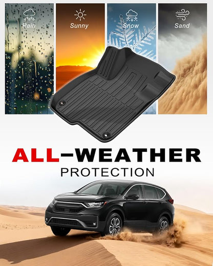 All Weather Floor Mats Fit for 2017-2022 Honda CR-V All Models (Include Hybrid) - Custom Fit TPE Floor Liners Accessories for Honda CRV 1st and 2nd Row Full Set Car Mats