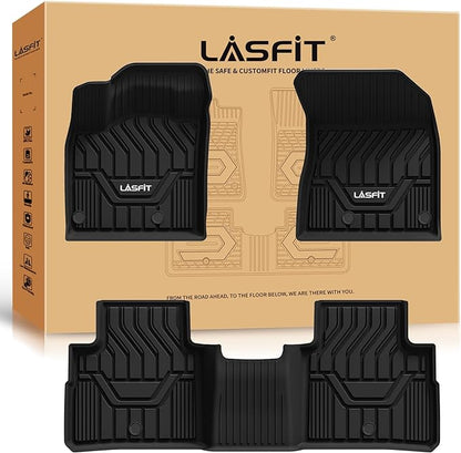 LASFIT Floor Mats for Nissan Rogue 2021-2026 (Not Fit Rogue Sport), Custom Fit All Weather Protection Durable TPE Floor Liners for Nissan Rogue S/SV/SL/Platinum 2021-2026 1st & 2nd Row Car Mats, Black