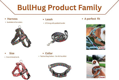 Adjustable Dog Harness– No Pull, No Choke – for English Bulldogs, French Bulldogs, Pugs & Broad-Chested Breeds – Easy, Safe Walks (BLUEWHITE, Medium)