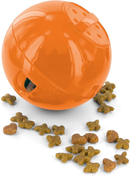 PetSafe SlimCat Interactive Feeder - Combines Play with Mealtime - Adjustable Portions - BPA-Free Plastic - Slow Feeder for Digestion - Lightweight, Dishwasher-Safe Toy - Orange