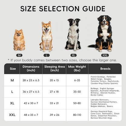 Homemate Dog Bed Large Sized Dog: 36"x27" Orthopedic Pet Bed with Toy | Large Dogs Bed with Non-Slip Botton & Removable Washable Cover Cat Bed Sofa L Outdoor Crate Pad Couch Dark Grey