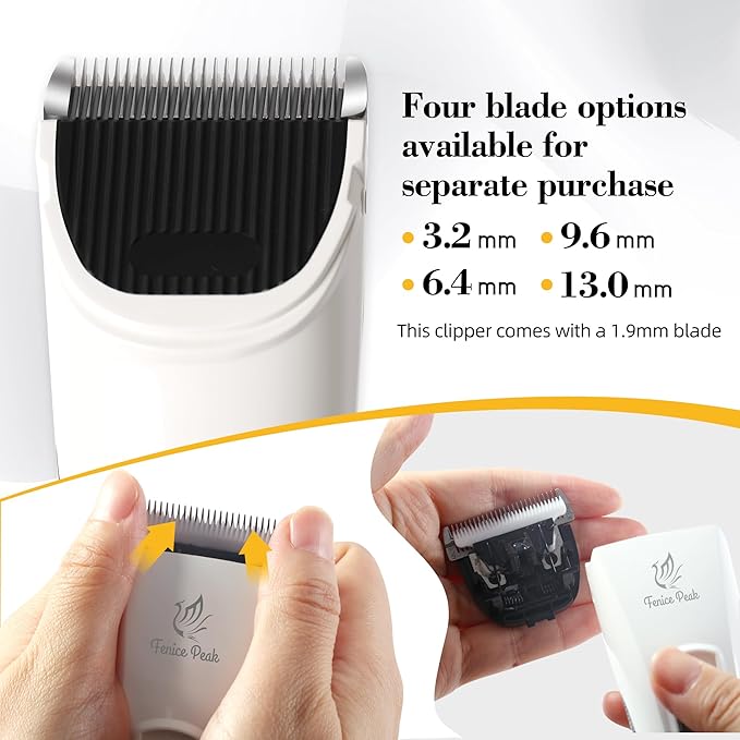 FENICE PEAK Dog Grooming Clippers for Thick Heavy Coats 3 Speeds Low Noise Pet Grooming Kit Cat Eletric Clipper with 10FC Ceramic & Stainless Steel Blade