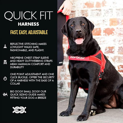 EzyDog Quick Fit Dog Harness, Soft Neoprene Padding - Medium, Pink Camo | Fast One-Click Buckle, Adjustable Fit, Strong Reinforced Materials, Reflective Stitching, No Pull Dog Harness, Easy Walking