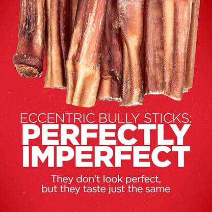 Natural Farm Odor Free Eccentric Bully Sticks (2-5 Inch, 8 Ounces Bag) for Small & Medium Dogs - 100% Beef Chews for Pups, Non-GMO, Grain-Free, Fully Digestible Long Lasting Dog Treats