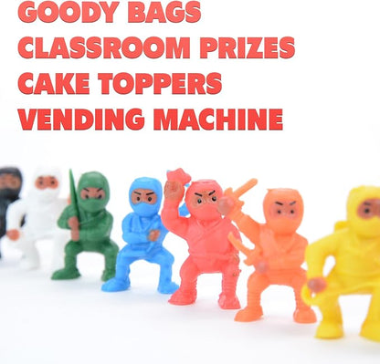 Ninja Toys in Capsules - 50 Pcs - 1.1 Inch Capsules with Mini Ninja Warriors Figurines for Kids Bulk - Easter Basket Stuffers - Party Favors - Classroom Prizes
