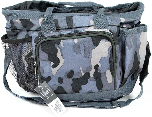 Jeffers Poplar Head Grooming Bag – Horse Grooming Organizer Tote with Pockets for Brushes, Tools, Clippers, Shampoo, Detangler – Stable Barn Kit Carrier for Horses, Pets, Livestock, Urban Camo