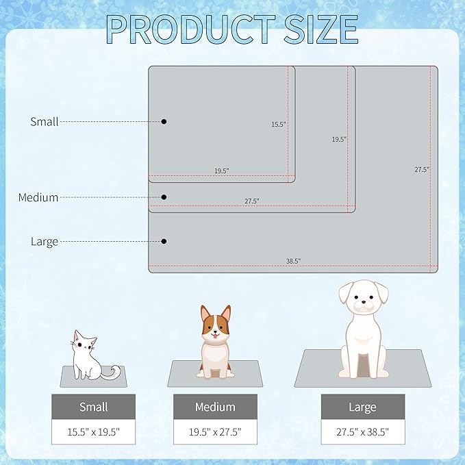 NACOCO Summer Pet Cooling Mat - Cat Dog Cushion Pad Sleeping Cool Sharks Comfortable Soft for Pets Kids and Adults (Grey Shark, S)