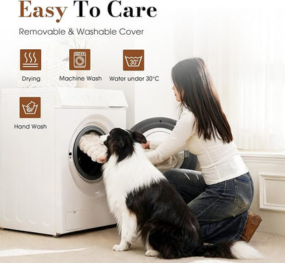 Orthopedic Dog Bed Medium Size Dog, Pet Beds with Waterproof Lining, Soft Short Plush Surface & Egg Crate Foam, Machine Washable Pet Mat with Removable Cover & Anti Slip Bottom