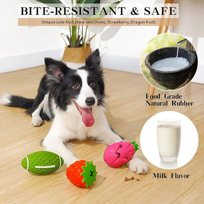 MewaJump Dog Chew Toy3 Pack Toys for Aggressive Chewers Tough Rubber Dog Toy Puzzle Pet Toys Large Breed, Puppy Teething Chew Toys Interactive Durable Toy for Medium and Large Breed
