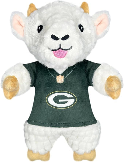Pets First NFL Green Bay Packers Goat Plush Toy for Dogs and Cats with Squeaker, Wearing a Team Jersey! Fun & Sporty Goat Shaped Dog Chew Toy, Interactive Pet Toy
