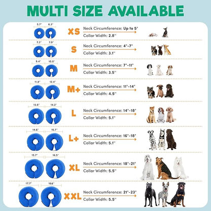 BENCMATE Inflatable Dog Cone Collar Alternative, Soft Dog Cone for Small Medium Large Dogs and Cats, Neck Recovery ECollar Donut Collar After Surgery (Large, Constellation)