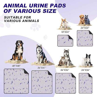 WanpeeGoo Washable Pee Pads for Dogs, 1 Pack Reusable Puppy Pads, Super Absorbent & Leakproof Dog Pads, Anti-Slip Dog Pee Pads for Puppy Training & Incontinence, Leaf Pattern, 72"x72"