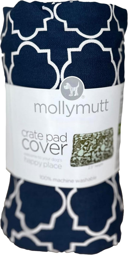 Molly Mutt Dog Crate Pad Cover, 100% Cotton Canvas Cover for Dog or Puppy Crate Bed, Durable, Washable, and Free of Harmful Chemicals, Pre-Shrunk, 54"x37"x2.5", Romeo & Juliet