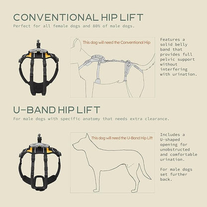Help 'Em Up® Dog Lift Harness, Full Body Support, Small U-Band (25-45 lbs)
