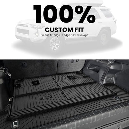 LASFIT Cargo & Backrest Mats for Toyota 4Runner 2010-2024 (Only for 7 Seats), All Weather Custom Fit Cargo Liner for Toyota 4 Runner TPE Mats Seatback Mat & Trunk Mat, Black