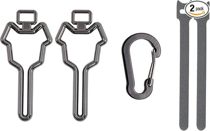 Metal dog Poop Bag Holder, Waste Bag Holder, Dog Poop Bag Carrier, Hand Free Holder (Metal, 2 pack, Gun Black)