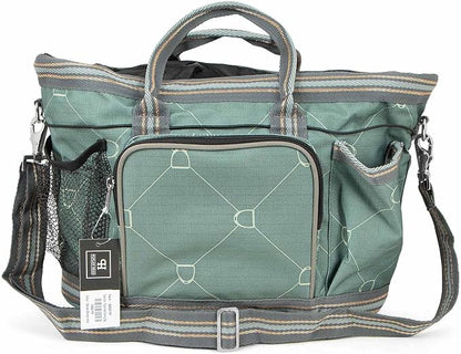 Jeffers Poplar Head Grooming Bag – Horse Grooming Organizer Tote with Pockets for Brushes, Tools, Clippers, Shampoo, Detangler – Stable Barn Kit Carrier for Horses, Pets, Spruce Stirrup Irons