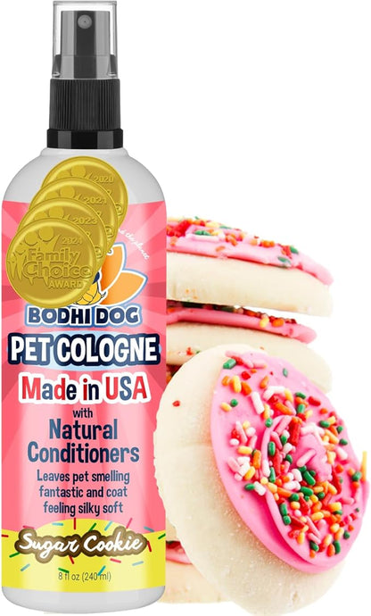 Bodhi Dog Premium Dog Cologne - Deodorizing Dog Perfume & Conditioner for Dogs & Cats - Natural Long Lasting Spray - Keeps Pets Fresh All Day - Gentle, Safe Formula, Made in USA (Sugar Cookie 8 Fl Oz)