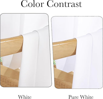 NICETOWN White Privacy Sheer Long Curtains 96 Inch Length for Bedroom Living Room 2 Panels Set Non-See-Through Semi Sheer Curtains Light Filtering Window Drapes, 42" W