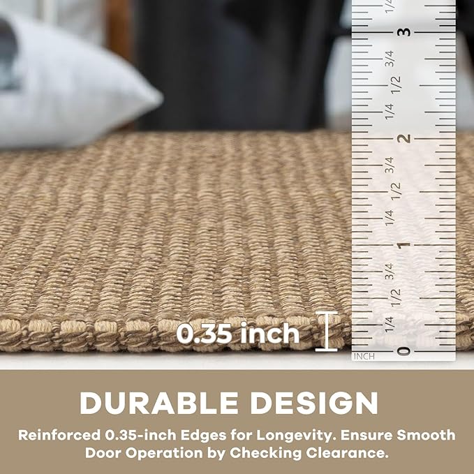 KOZYFLY Long Runners for Hallways 3x12 ft Washable Kitchen Runner Non Slip Rubber Backed Hallway Rugs Cotton Entryway Runner Rug Floor Carpet for Indoor Hall, Backdoor, Kitchen, Tan/Orange/Brown