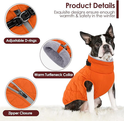 AOFITEE Winter Jacket for Extra Large Dogs, Warm Turtleneck Dog Coat with Back Zipper, Waterproof Dog Puffer Coat for Large Dogs, Pet Snowsuit Warm Snowsuit for German Shepherd, Weimar, Doberman