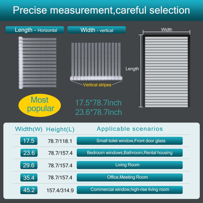 Window Privacy Film with Installation Tools, with Installation, Static Cling, Anti UV, Heat Control, Ideal for Home Shower Office Glass Door (Stripes Pattern, 35.4X157.4Inch)
