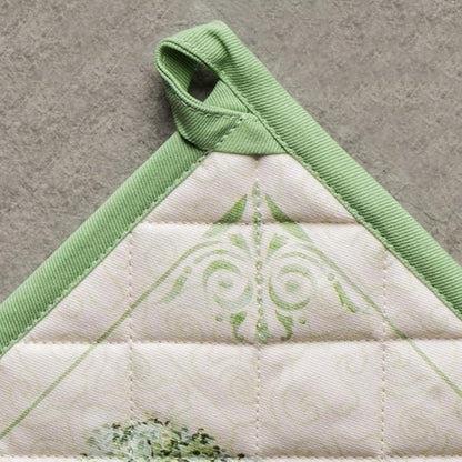 Maison d' Hermine Pot Holders 100% Cotton Heat Resistant Potholders 8" x 8" Hot Pads with Loop BBQ, Cooking, Baking, Grilling, Kitchen, Handling Hot Pans Spring/Summer (Pack of 1, Jardin Du Roy)