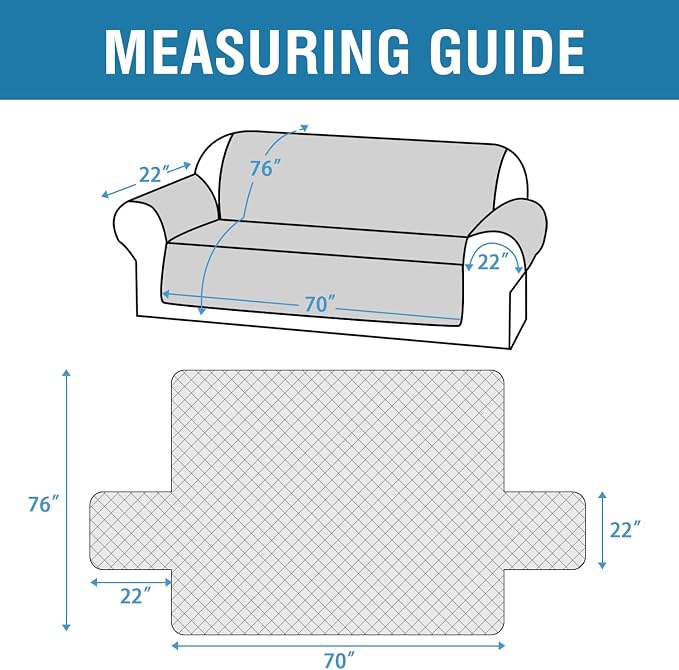 H.VERSAILTEX Sofa Cover 100% Waterproof Slipcover Furniture Protector, Washable Couch Cover with Non-Skid Backing and Elastic Straps for Kids, Dogs, Pets(Sofa, Brown)
