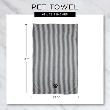 Bone Dry Pet Grooming Microfiber Towel, Embroidered Collection, X-Large,41x23.5, Lavender