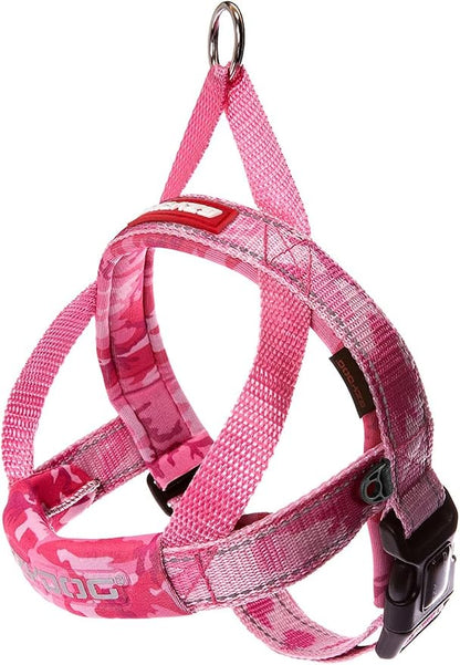 EzyDog Quick Fit Dog Harness, Soft Neoprene Padding - X-Small, Pink Camo | Fast One-Click Buckle, Adjustable Fit, Strong Reinforced Materials, Reflective Stitching, No Pull Dog Harness, Easy Walking