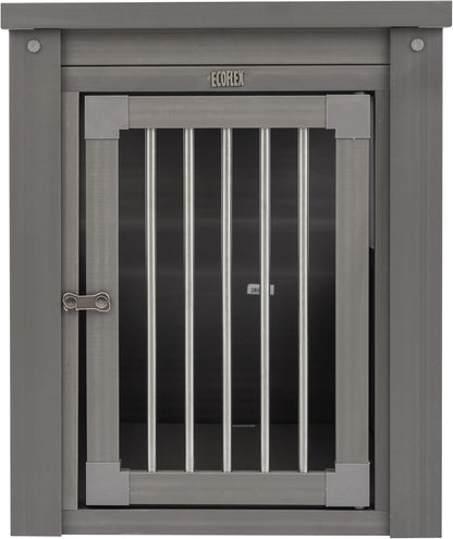 New Age Pet ECOFLEX Dog Crate End Table - Furniture-Style Pet Crate for Crate Trained Dogs - Stainless Steel Tubing & a Latched Closure - 10 Year Manufacturer's Warranty, Medium